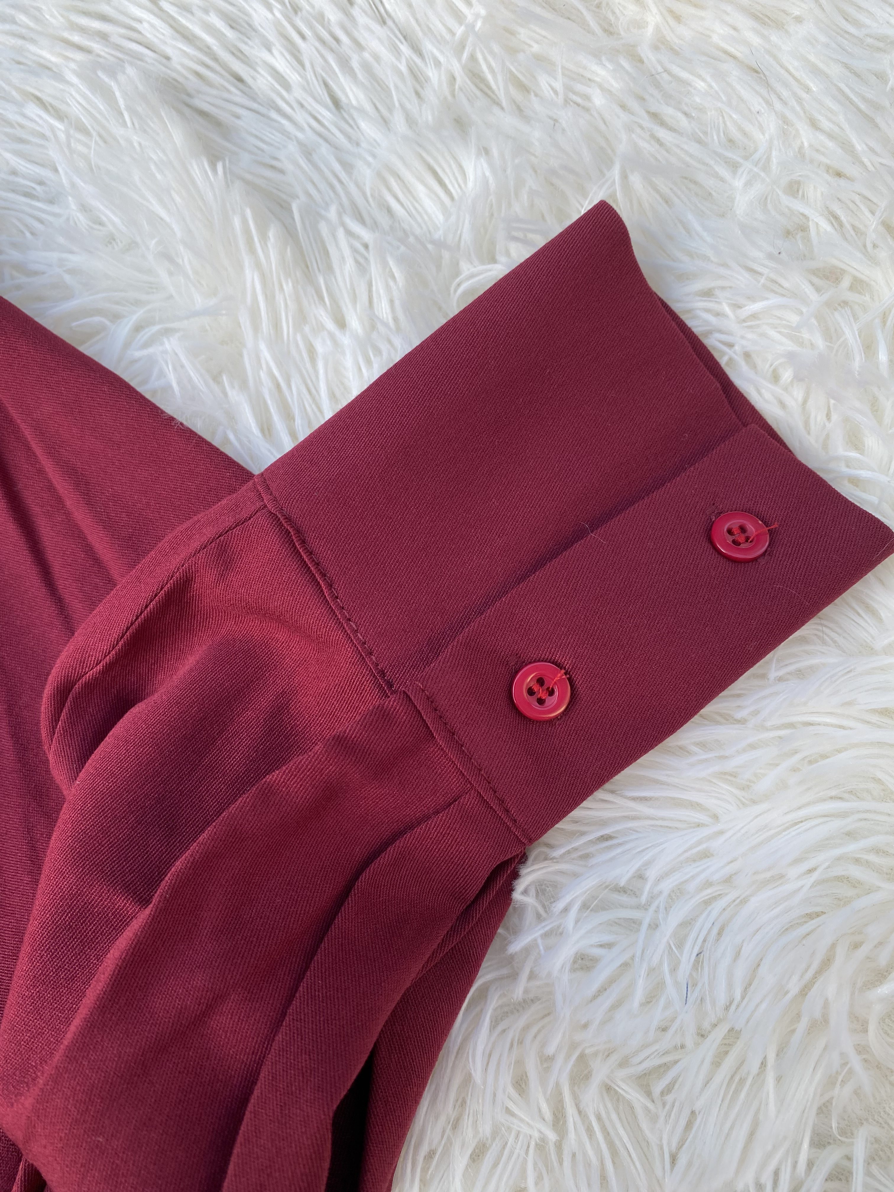 Blouse Labuh Muslimah Dania Long Tops in Maroon - Image 3