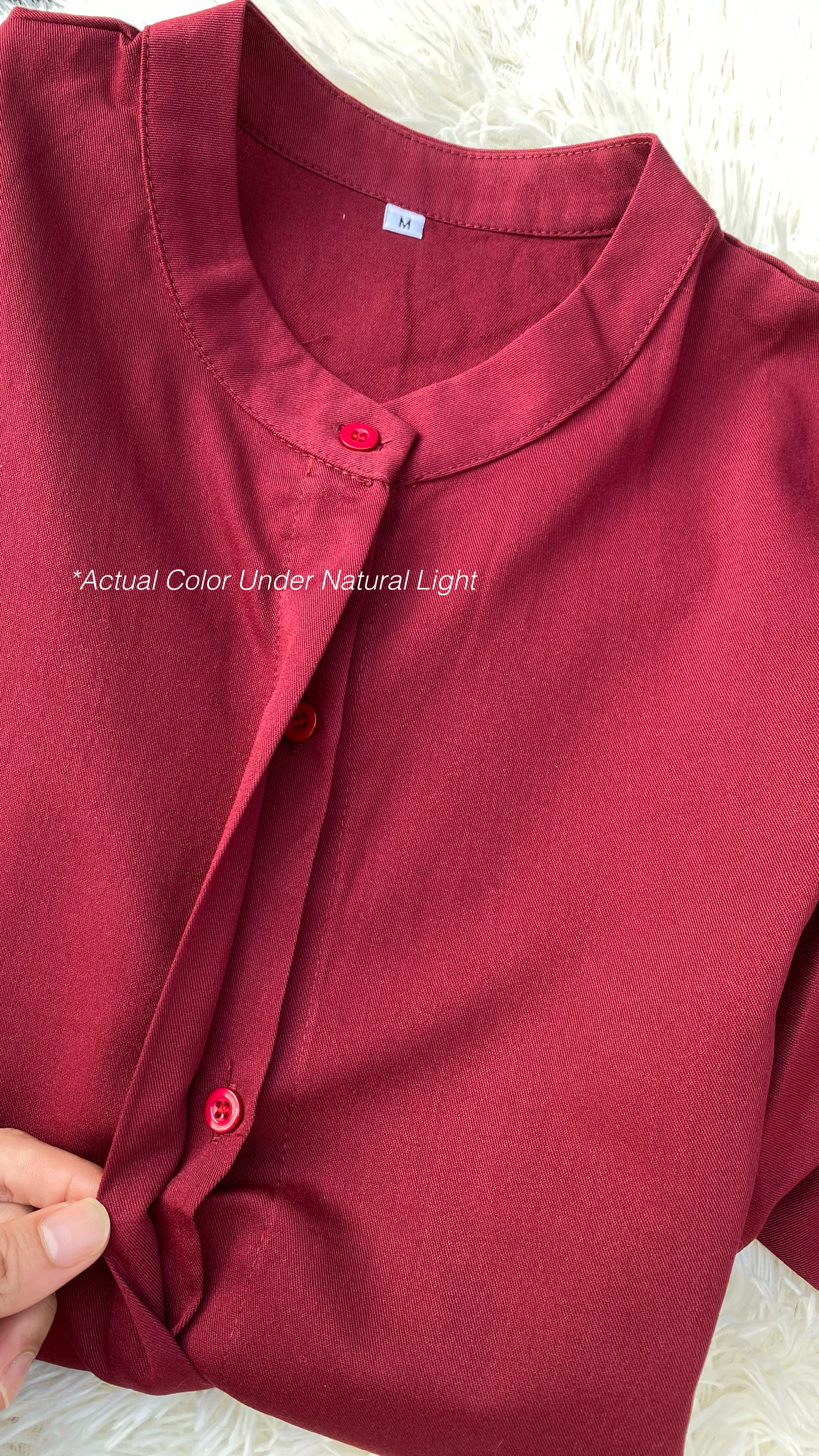 Blouse Labuh Muslimah Dania Long Tops in Maroon - Image 2
